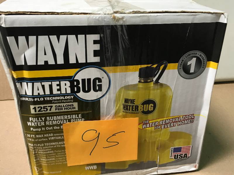 Wayne 0.16 HP WaterBUG Submersible Utility Pump with Multi-Flo Technology in good working conditio