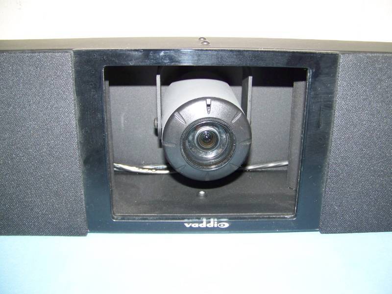 lot 6 image: Vaddio, Teleconferencing  Video Conferencing Speaker Bar with Built-In Camera and Telephone Dialer  Keypad  MicPOD Dock