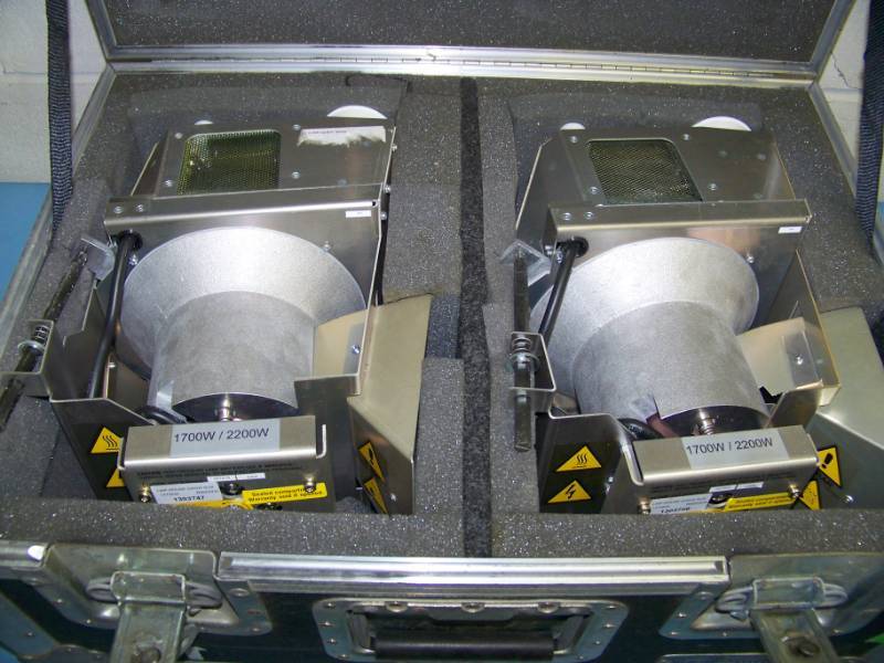 lot 66 image: (2) Barco Lamps for use in Barco, R8 Projectors in Anvil Cases, Hard Sided Padded inside Travel  Shipping Case