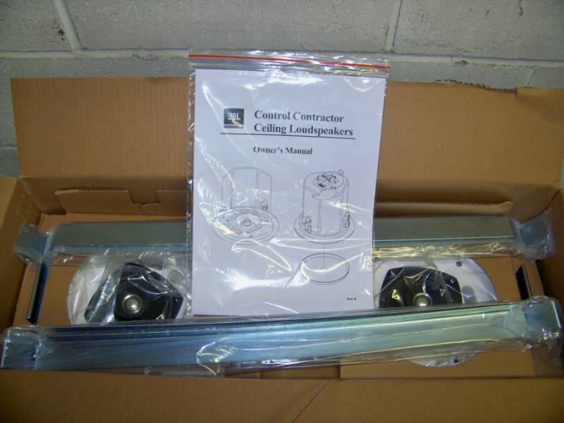 lot 38 image: (Pair) JBL, Control Contractor Series, 24CT, In-Ceiling Speakers  Loudspeakers - NEW IN ORIGINAL OPEN BOX