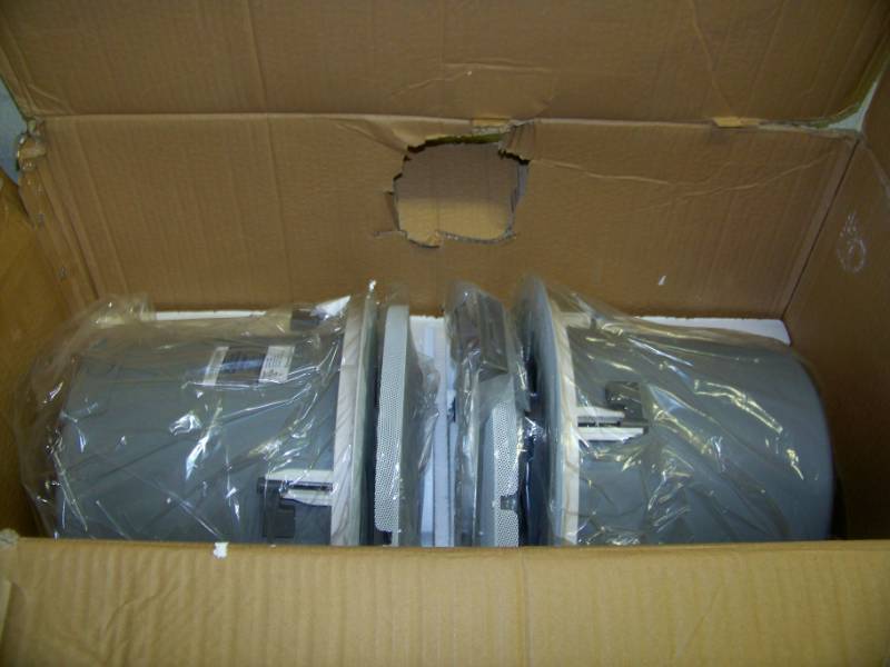 lot 41 image: (Pair) Atlas Sound, FAP82T, 8, 60W, Coaxial In-Ceiling Speakers  Loudspeakers - NEW IN ORIGINAL OPEN BOX