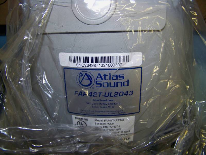 lot 49 image: (1) Atlas Sound, FAP42T-UL2043 and (1) Atlas Sound, FAP42T-B, 4, Two-Way, In-Ceiling Speakers  Loudspeakers - NEW in Open Box