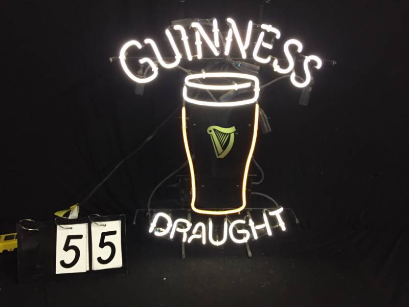 lot 55 image: Guinness Draught neon sign