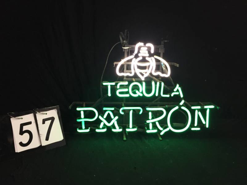 lot 57 image: Patron Tequila neon sign
