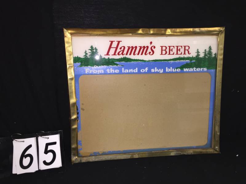 lot 65 image: Rare Hamms Beer Operators License frame