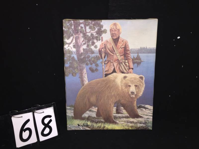 lot 68 image: Hamms -  Sasha the Bear print on canvas