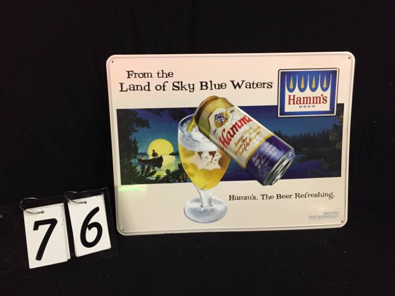 lot 76 image: Hamms Beer tin tacker