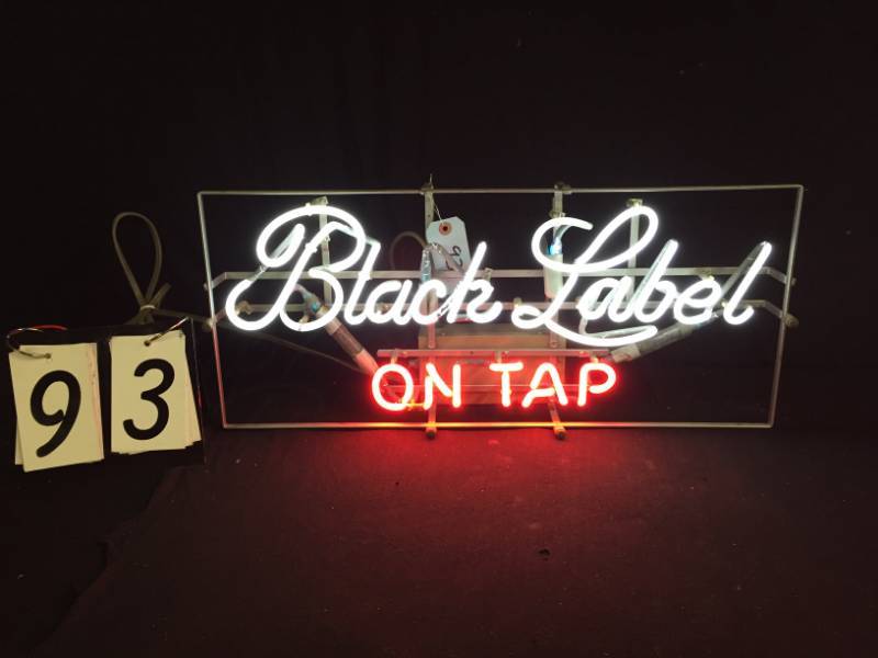 lot 93 image: Black Label neon sign