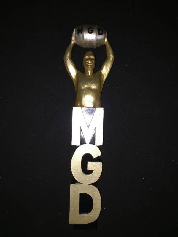 lot 98 image: Michelob Golden Draft Keg man tap handle