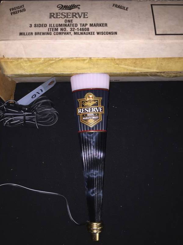 lot 110 image: Miller Reserve 3-sided illuminated tap handle