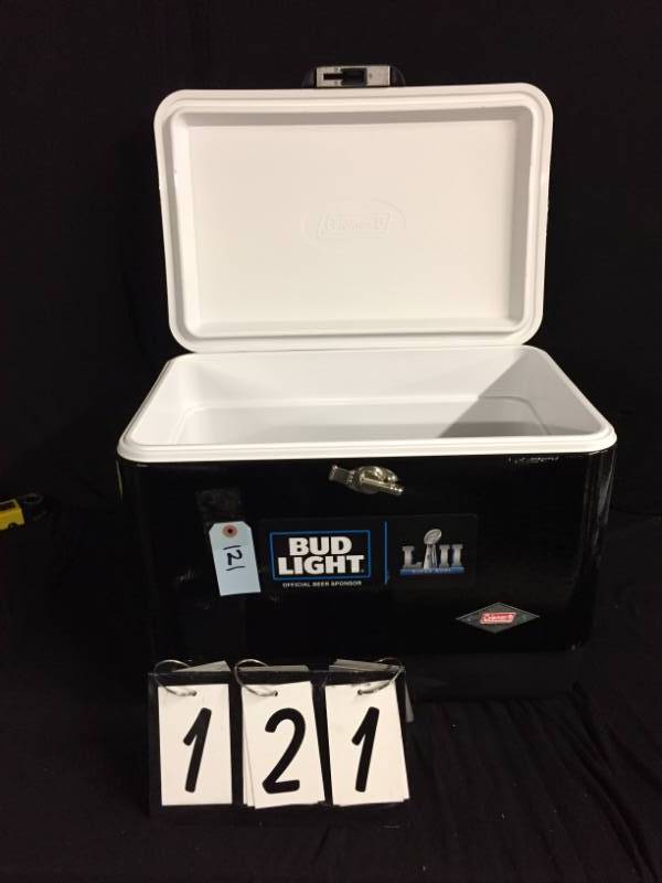 lot 121 image: Bud Light Superbowl 52 LII Coleman cooler