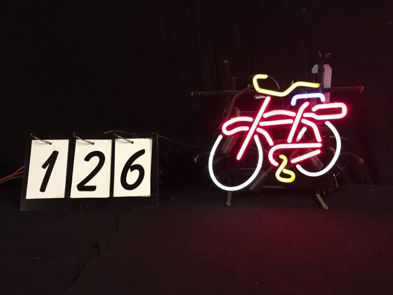 lot 126 image: Mini Fat Tire neon sign