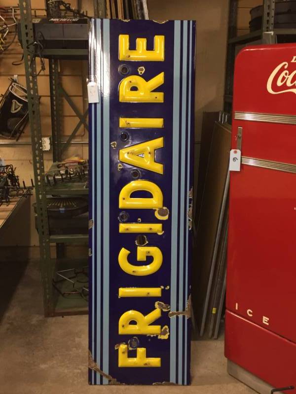 lot 134 image: Frigidaire porcelain sign