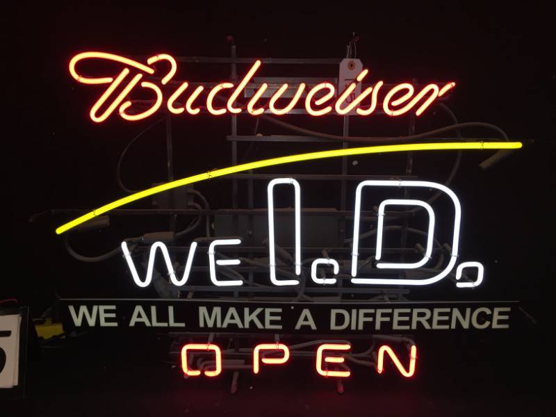 budweiser we id neon sign