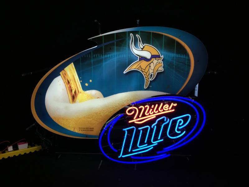 lot 147 image: Miller Lite Viking neon sign