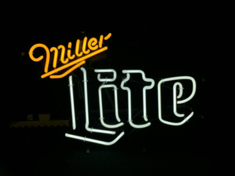 lot 172 image: Miller Lite yellow and white neon