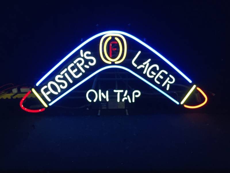 lot 173 image: Fosters Lager On Tap neon boomerang