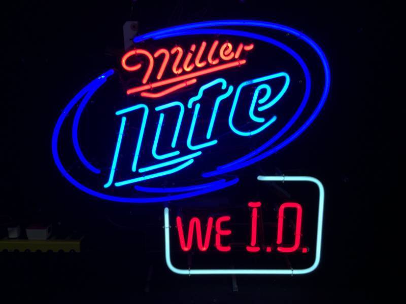 lot 177 image: Miller Lite We I.D neon