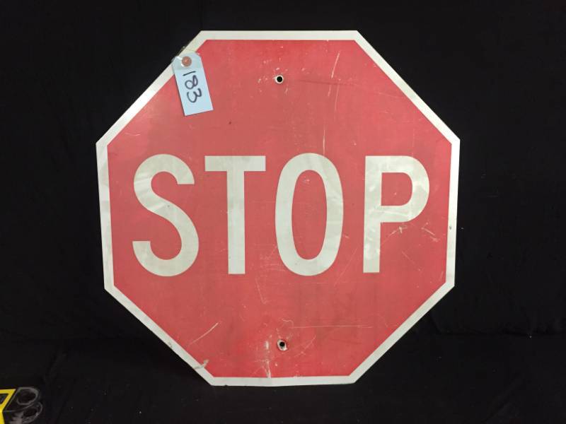 lot 183 image: Aluminum Stop sign