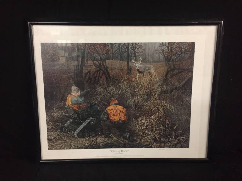 lot 187 image: Giving Back print with disabled warrior