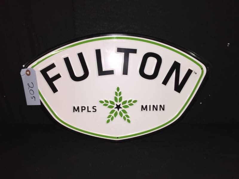 lot 205 image: Fulton Beer Minneapolis tin tacker