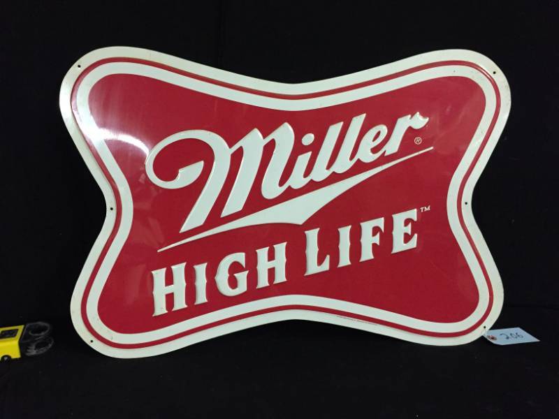 lot 206 image: Miller High Life tin tacker