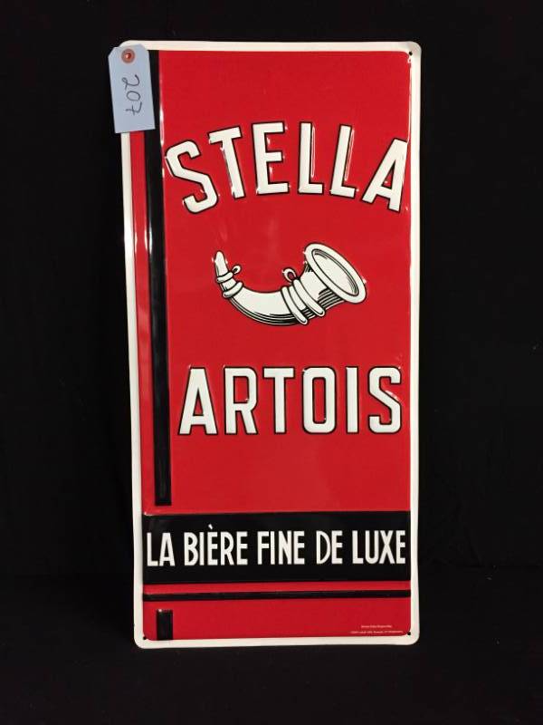 lot 207 image: Stella Artois tin tacker