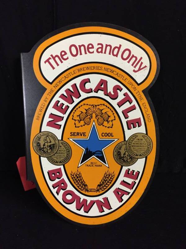 lot 212 image: Newcastle Beer wood sign