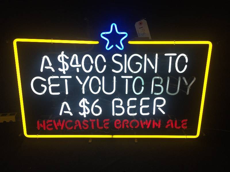 lot 198 image: Newcastle Beer neon sign