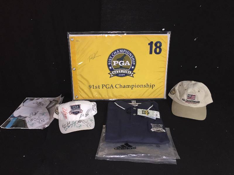 lot 253 image: Autographed PGA Golf Collectibles - Tom Lehman, Bob Estes, Nick Faldo