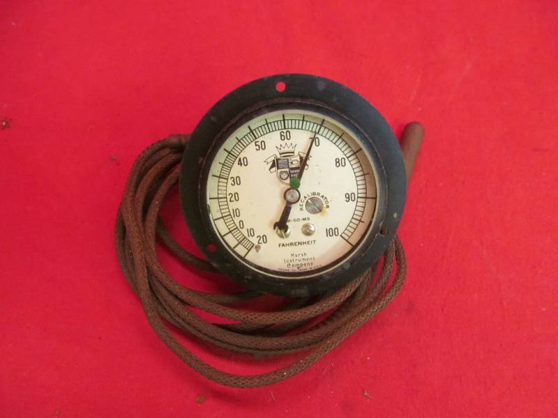 vintage Thermometer Marsh Instrument company recalibrator