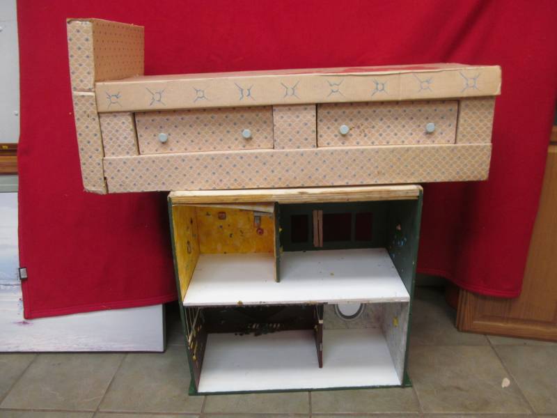 vintage cardboard doll bed