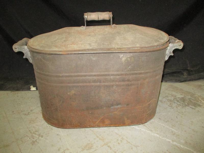 Galvanized Boiler with 3 wood handles