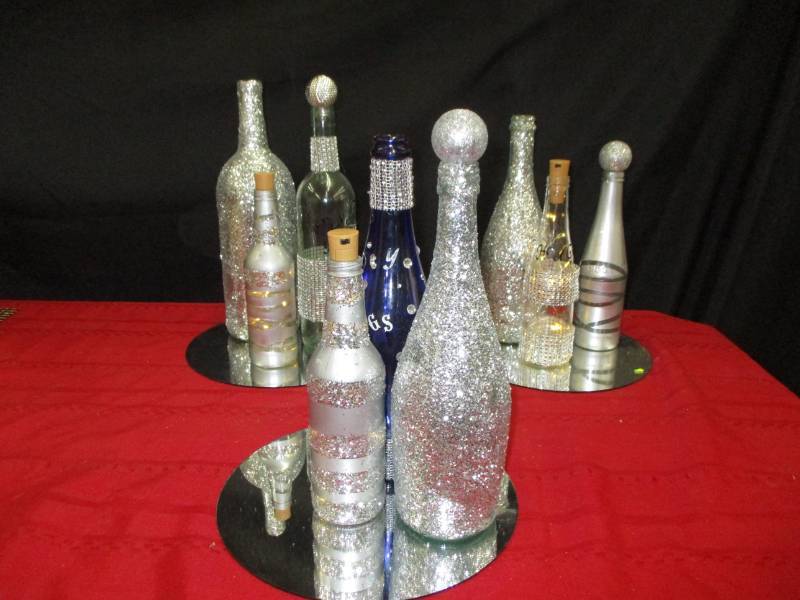 Holiday WeddingParty Center Pieces with lights