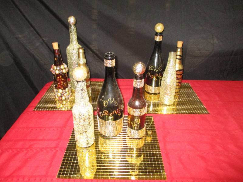 Holiday WeddingParty Center Pieces with lights