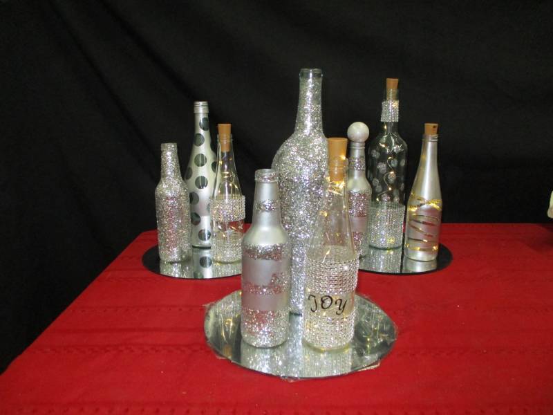 Holiday WeddingParty Center Pieces with lights