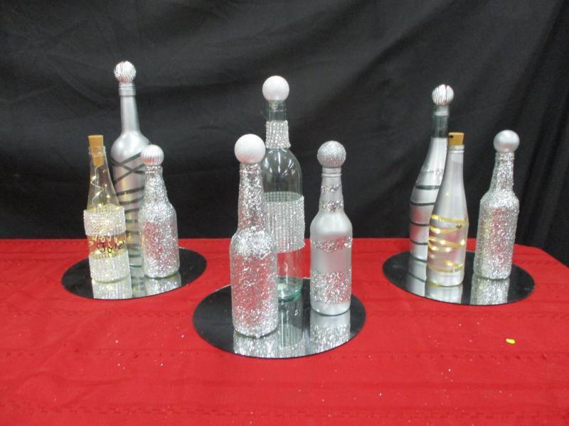 Holiday WeddingParty Center Pieces with lights
