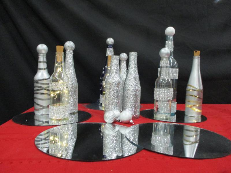 Holiday WeddingParty Center Pieces with lights