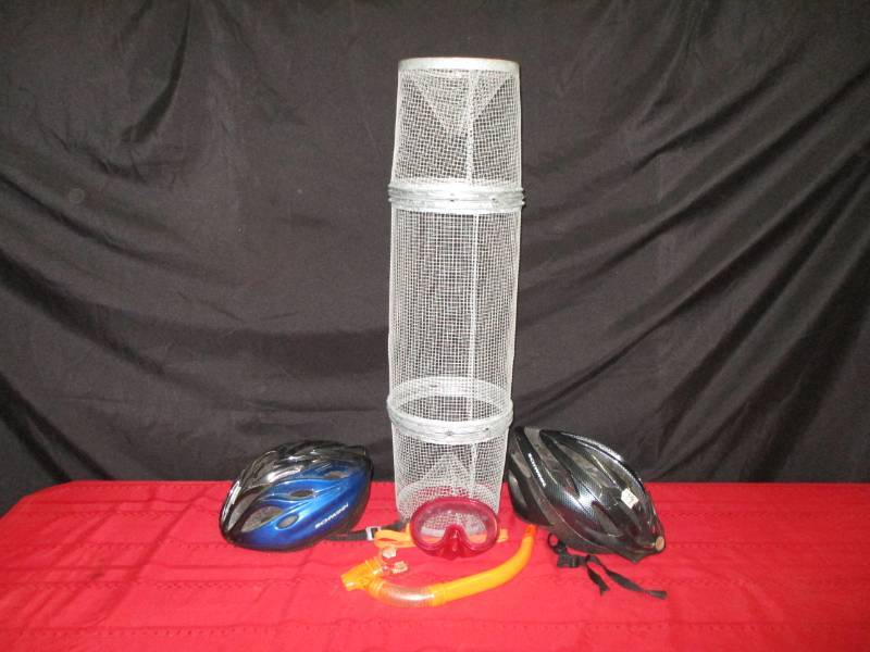 Minnow trap, Bicycle helmets, scuba gear
