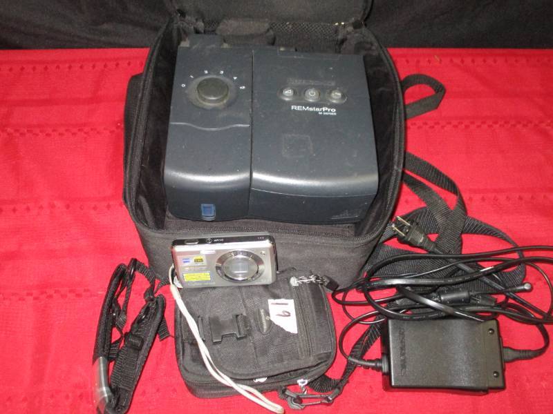 Sony Cyber shot 12megapixel.  1080hd wmemory card bat, and charger.  Remstar pro heated breathing apparatus for sleep.  All attachs.