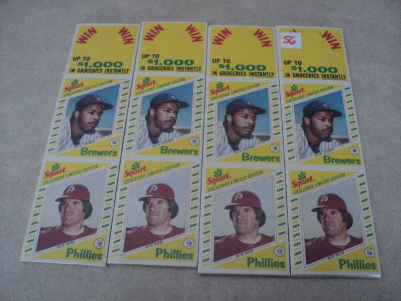 4 1982 Squirt Baseball Cards...