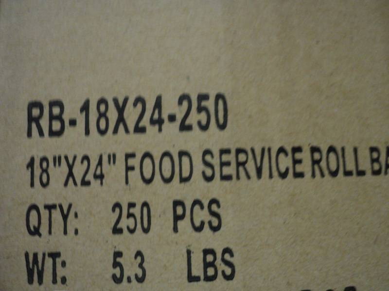 250 18 x 24 food service bags...