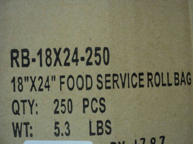 250 18 x 24 food service bags...