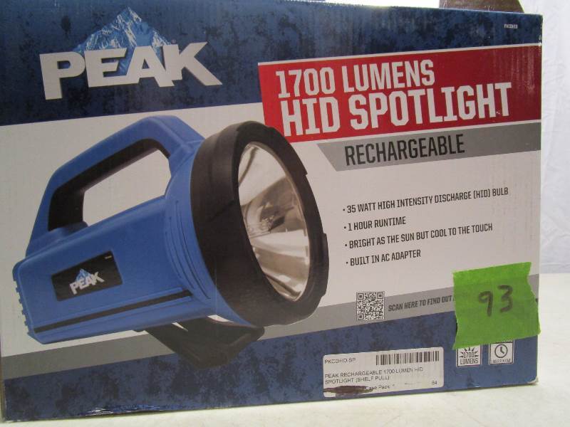 lot 93 image: Peak 1700 Lumens HID Spotlight