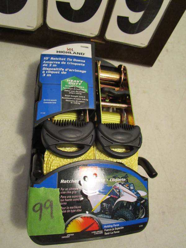 lot 99 image: Highland 10 ft Ratchet Tie Downs