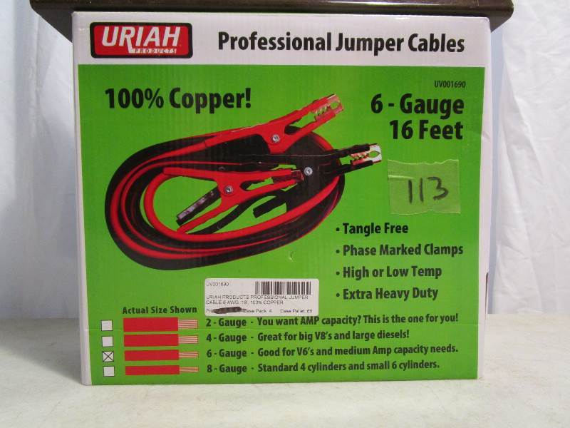 lot 113 image: Uriah Professional Jumper Cables