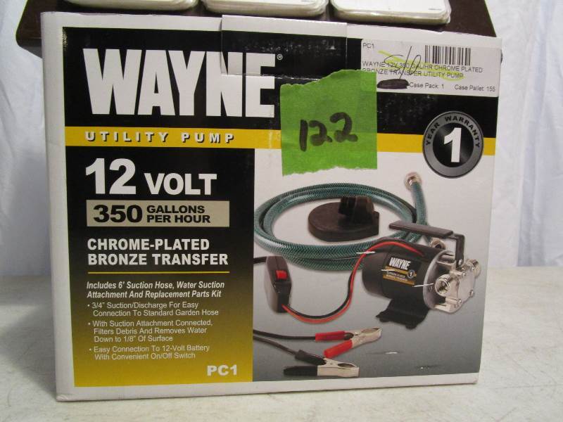 lot 122 image: Wayne 12 volt Utility Pump