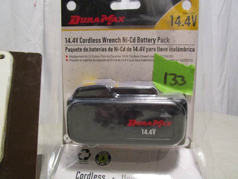 lot 133 image: DuraMax 14.4V Cordless Wrench Battery Pack