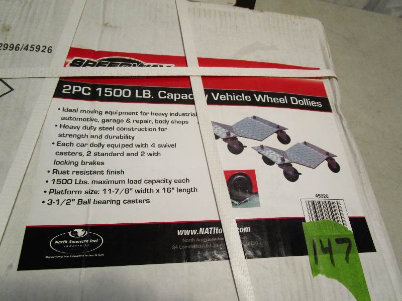 lot 147 image: Speedway 1500 lb Capacity Vehicle Wheel Dollies