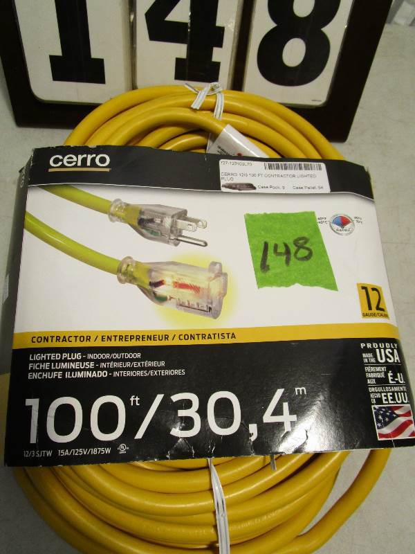 lot 148 image: Cerr Contractor 100 ft Extension Cord